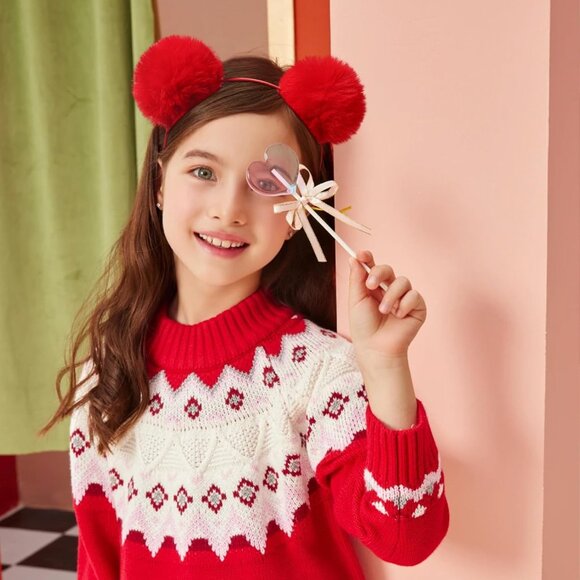 6 Pcs Bear Ears Headbands Fluffy Pom Poms Soft Cosplay Costume Hair Accessory - Picture 6 of 6